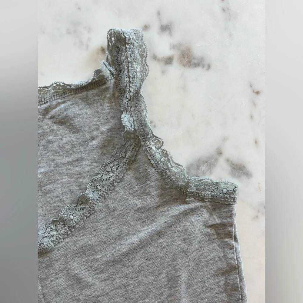 Sundance Catalog Heather Gray Lace Camisole - Picture 3 of 5